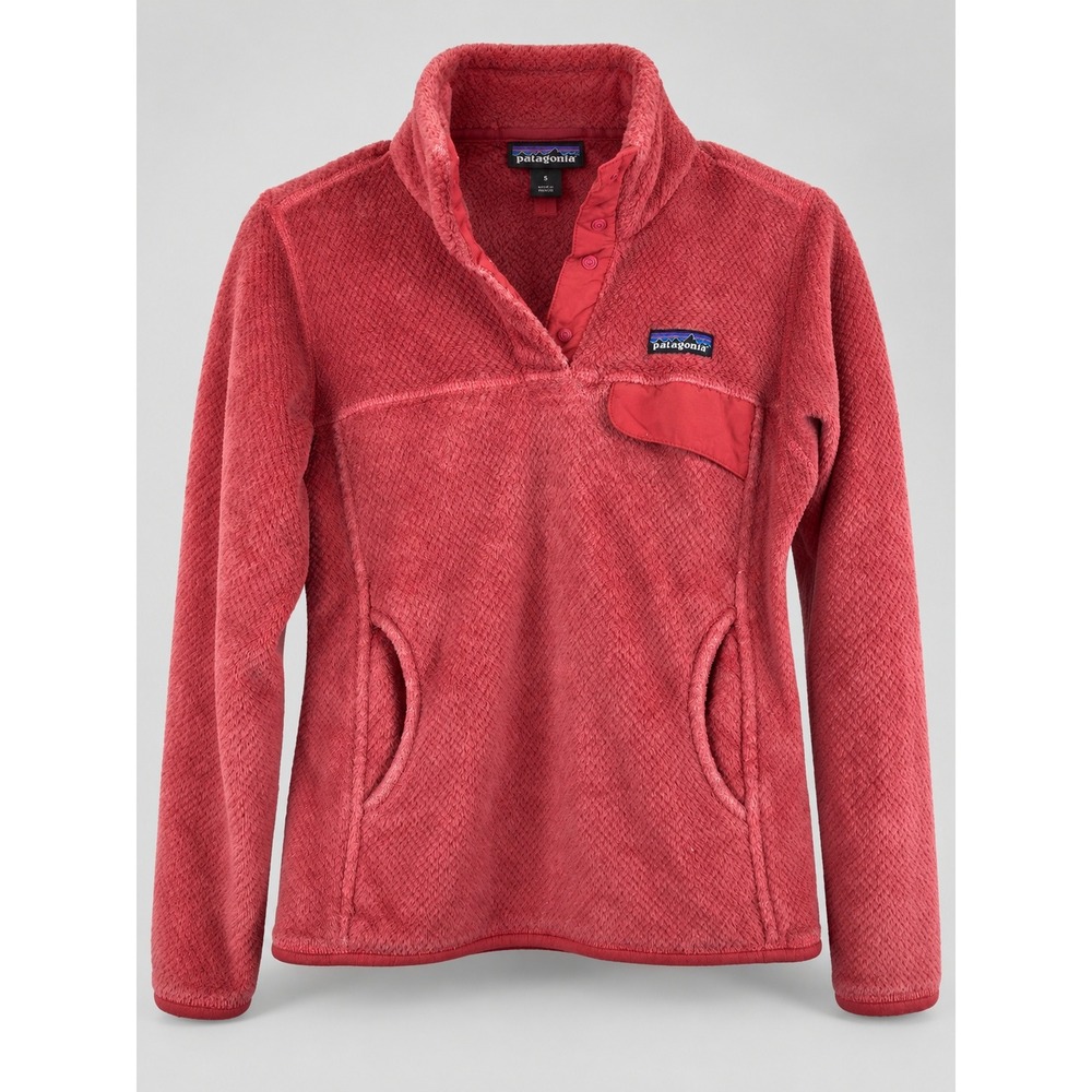 Patagonia Re-Tool Snap-T Pullover Women S Pink Corral Polartec Fleece Sweater